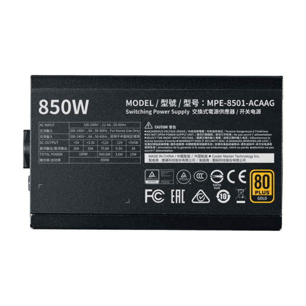 COOLERMASTER 850W SMPS MWE 850 GOLD V23